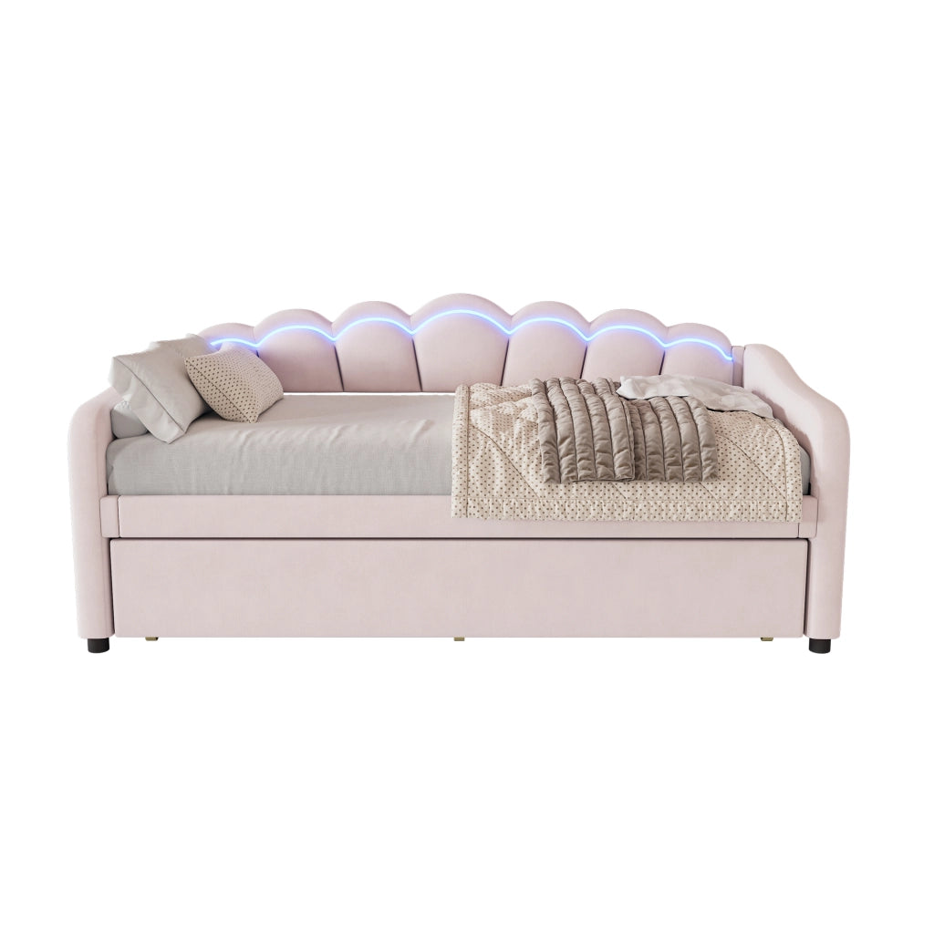 Tagesbett con letto estraibile velluto 90x200 cm