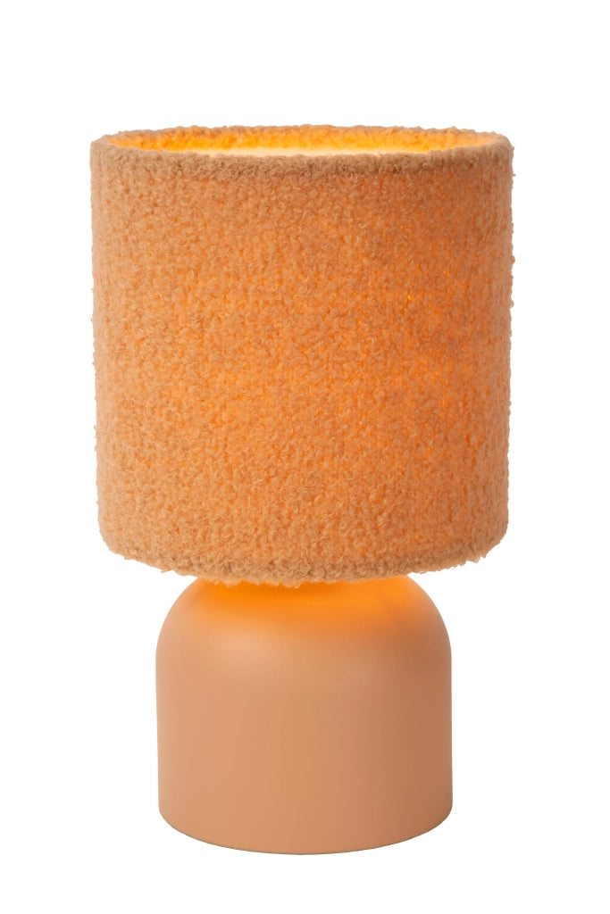 Lampada da tavolo arancione in cotone E14 Woolly Lucide