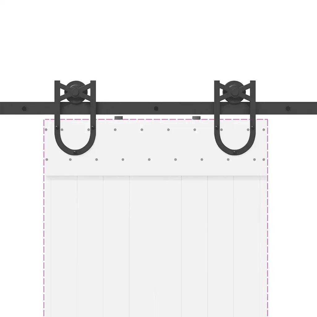 Kit di Binari per Porte Scorrevoli 183 cm Acciaio Nero 4009732