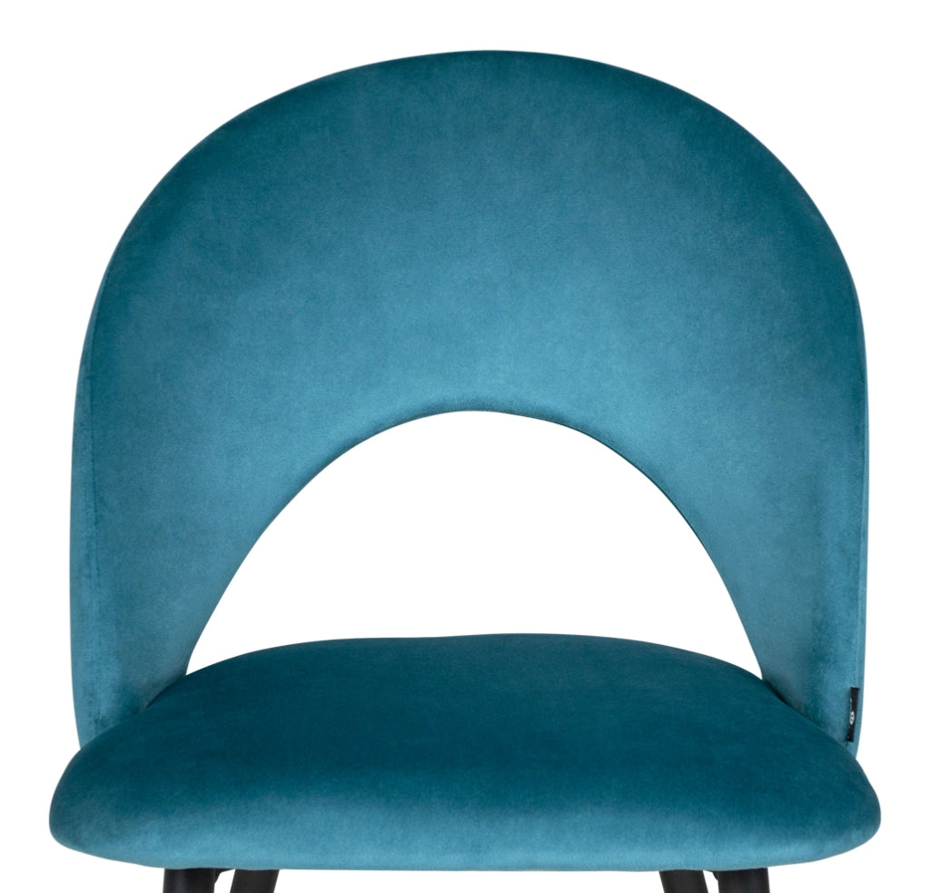 Sedia da pranzo imbottita in velluto blu petrolio - Zoe (2 pz) - SD27ZOPM