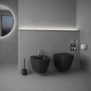 Sanitari sospesi opaco FEELING Rak Ceramics: vaso, bidet, copriwater soft-close Nero Opaco