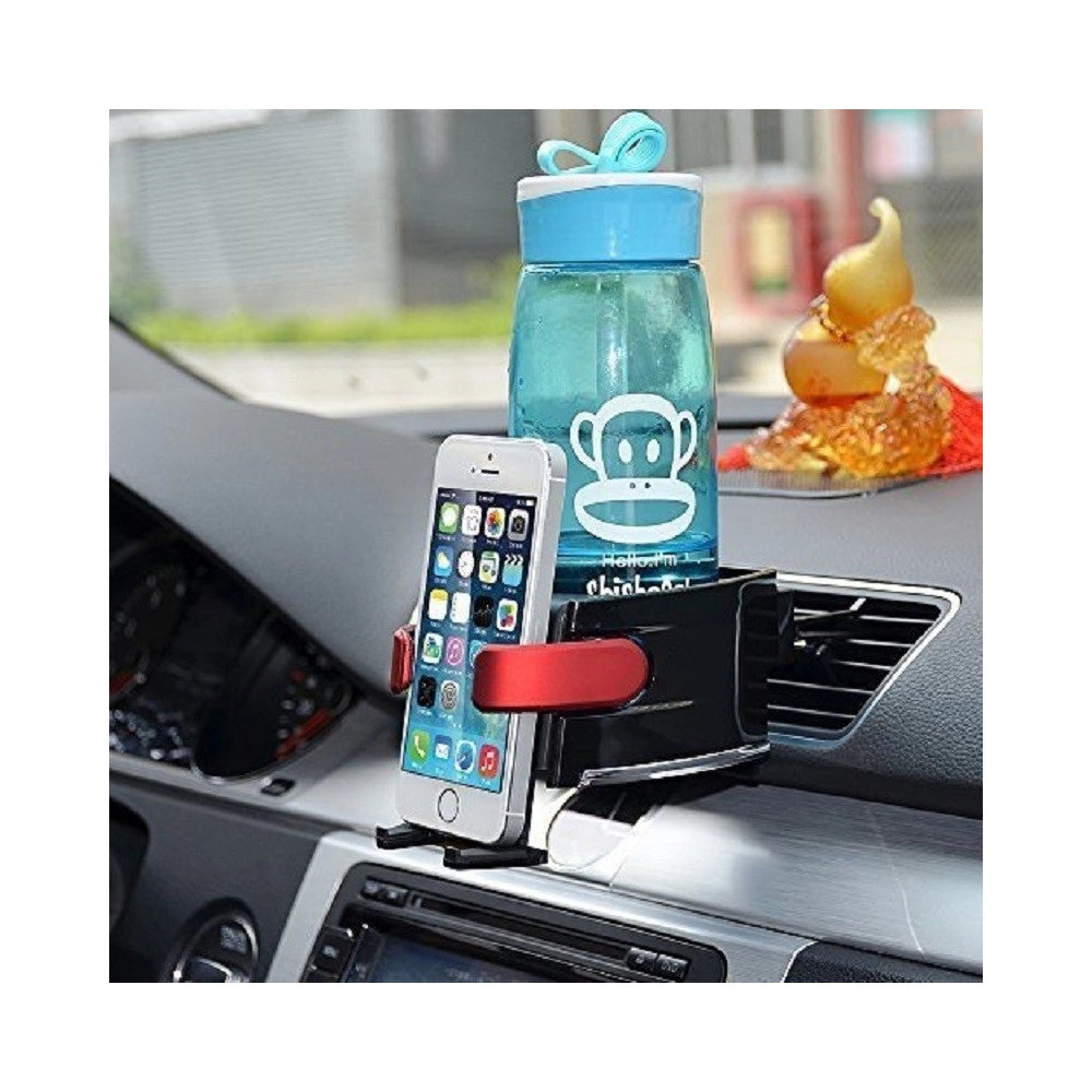 Trade Shop - Supporto Smartphone Porta Bottiglia Per Bocchette Aria Auto Cellulare Antiscivolo -
