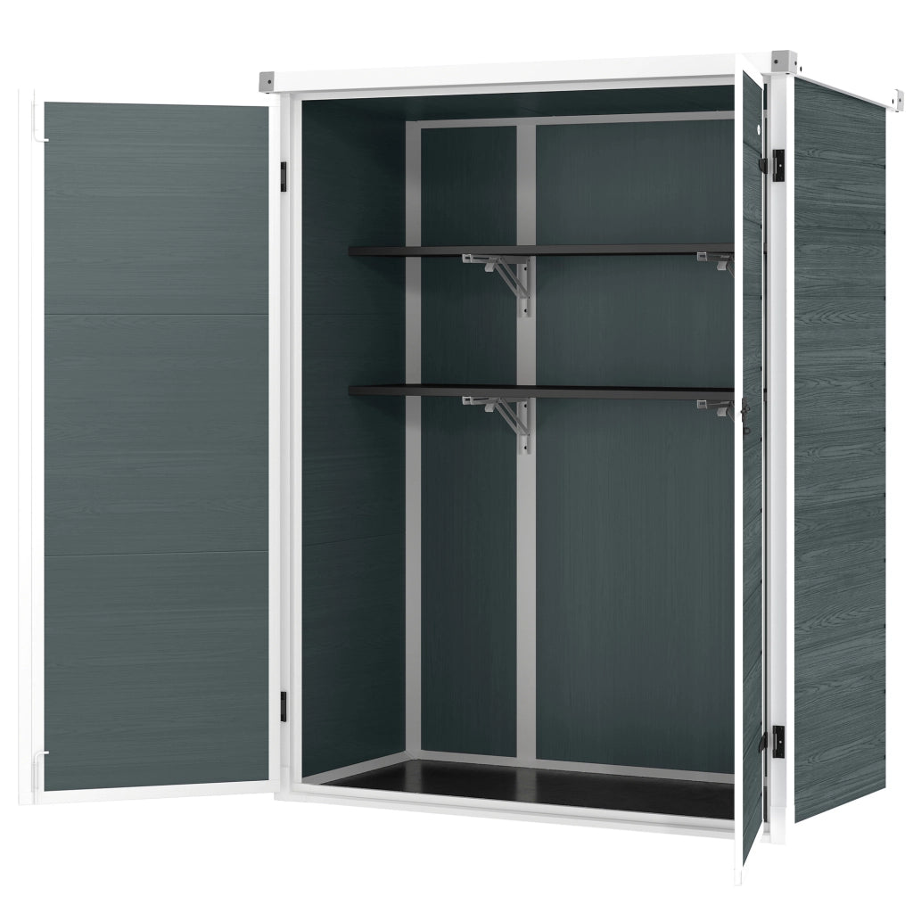 Casetta da giardino con ripiani pieghevoli ¨C zephmum ¨C grigio plastica 134x68.5x170cm