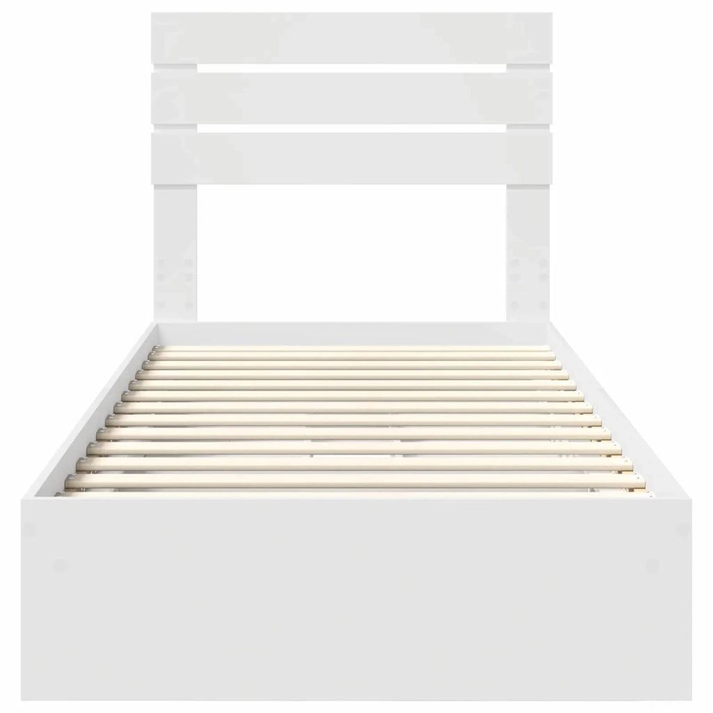 Letto con Contenitore Bianco 75 x 190 cm Legno multistrato