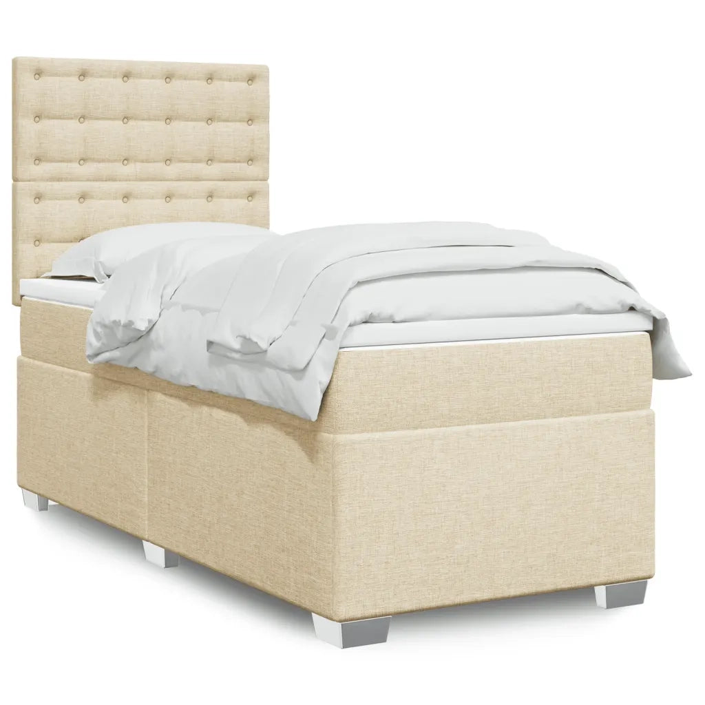 Giroletto a Molle con Materasso Crema 80x200 cm inTessuto 3290334