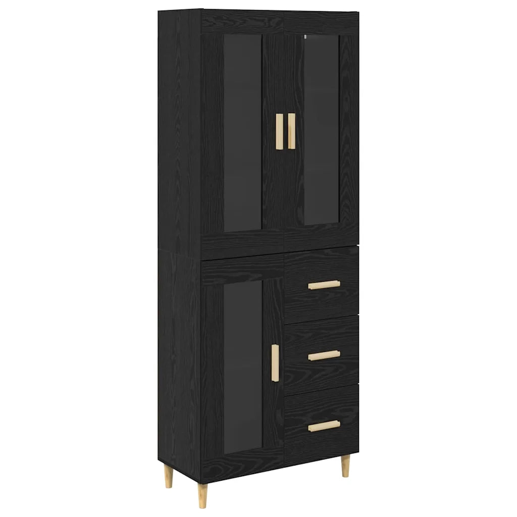 Credenza Rovere Nero 69,5 x 34 x 180 cm Legno multistrato 3416113