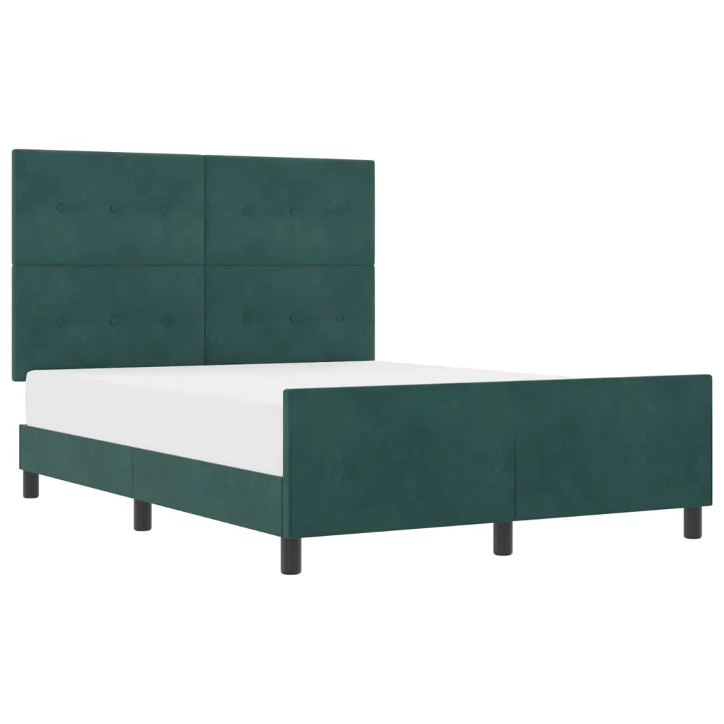 Letto a molle con testiera Verde Scuro 140 x 200 cm Velluto 3344948