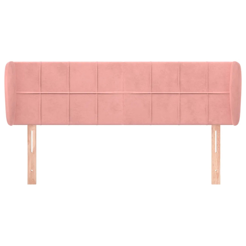 Testiera ad Orecchio Rosa 147x23x78/88 cm in Velluto