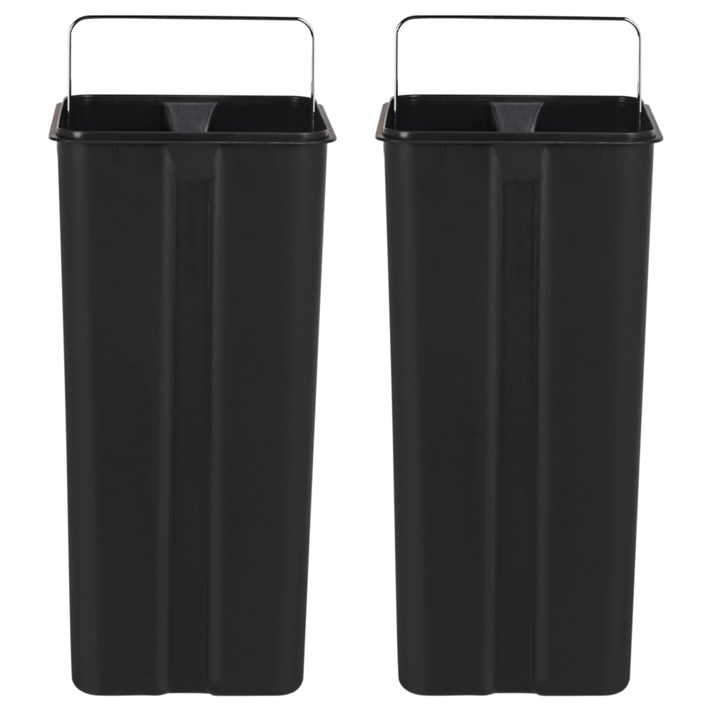 Cestino doppio con pedale e coperchio metallo Materiale sintetico Nero Cucina moderna Riciclabile
