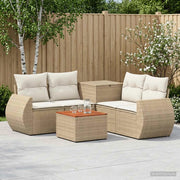 Set di divani 6 pz Beige e Bianco Crema 3447526