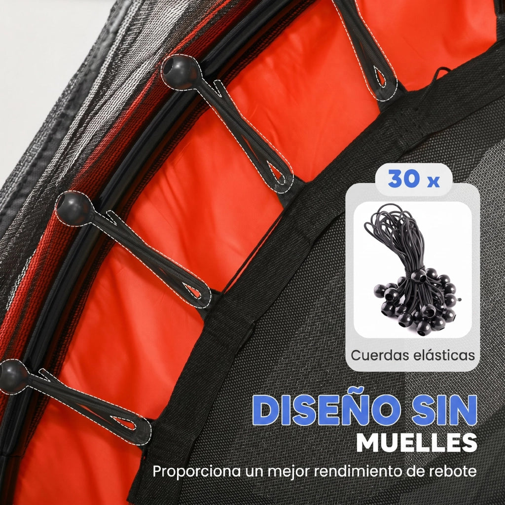 Trampolino per Bambini 163 cm con Rete di Sicurezza ¨C zephmum ¨C Rosso, Acciaio, 50 kg
