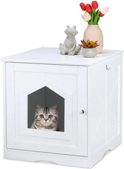 Cassetta per gatti convertibile con grande apertura e porta magnetica - Retro con fessure d'aria - HBD 52x48x53 cm - Cassetta per gatti in bianco