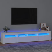 Mobile Porta TV con Luci LED-Mobile per TV-Credenza TV Bianco 210x35x40 cm