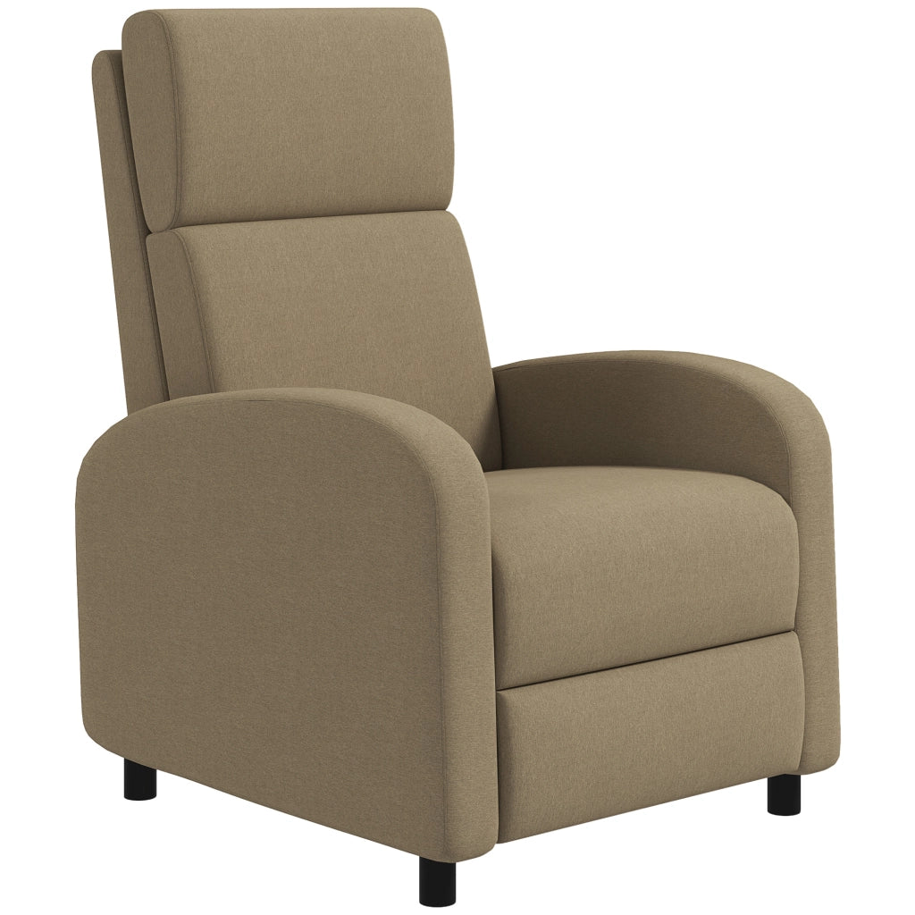 Poltrona Relax Reclinabile Manualmente a 160¡ã con Poggiapiedi in Tessuto, Beige