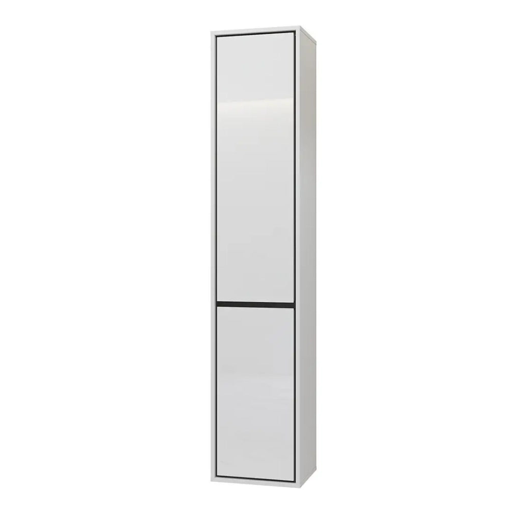 Colonna sospesa da bagno collezione GOBI colore bianco e nero.