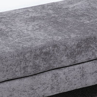 Panca Fondo Letto Imbottita a 2 Strati 121x50,5x46,5 cm in Tessuto Effetto Velluto Grigio Scuro