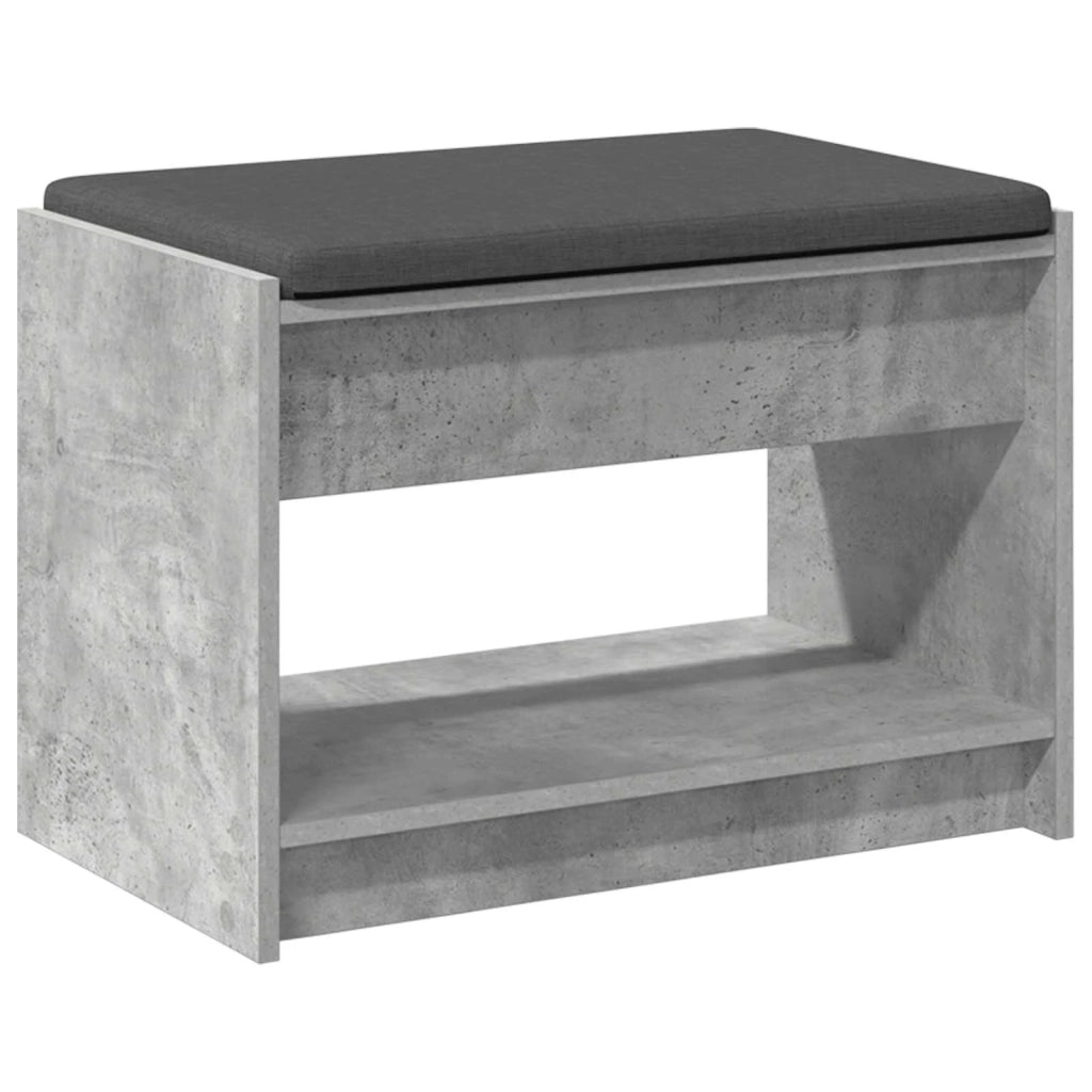 Panca per ingresso con cuscino Grigio Cemento 63 x 38 x 45 cm