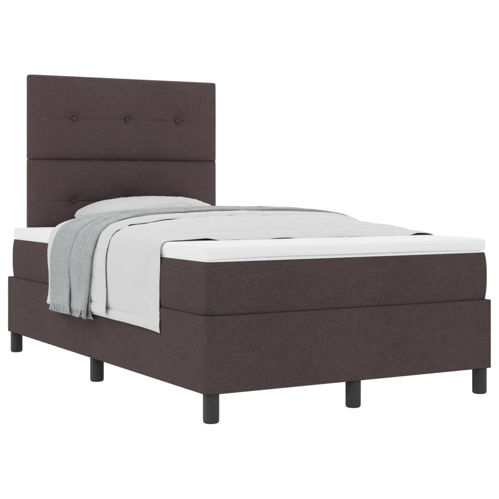 Letto a molle con testiera Marrone Scuro 120 x 200 cm Tessuto 3339381