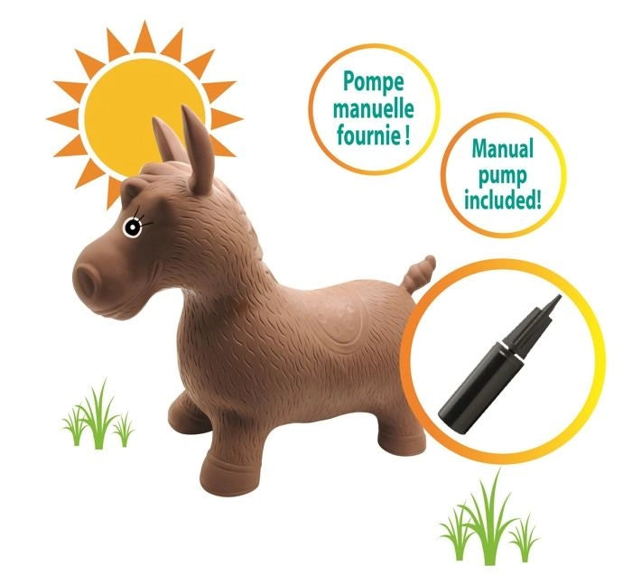 LEXIBOOK Pony gonfiabile da salto in peluche