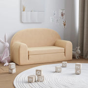 Divano Letto per Bambini a 2 Posti Crema in Morbido Peluche 341806