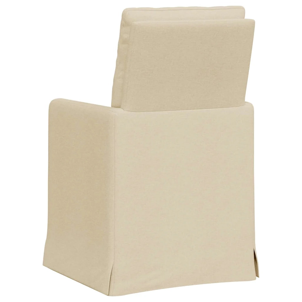 Sedie da pranzo 2 pcs Crema 57 x 67 x 98 cm Tessuto 42017923