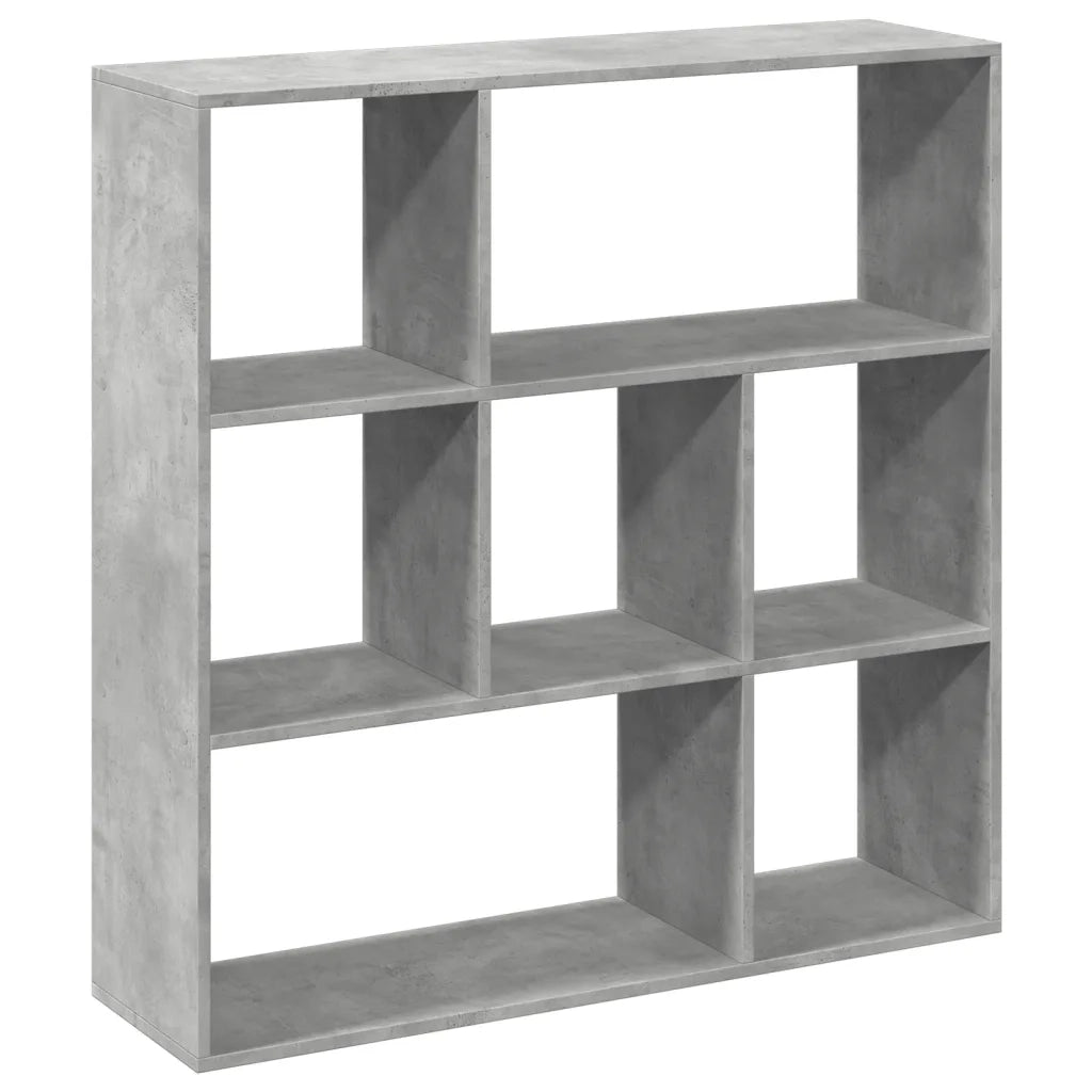 Libreria Divisorio-Scaffale per Libri-Mobile di Stoccaggio Grigio Cemento 102x29x103,5 cm in Truciolato
