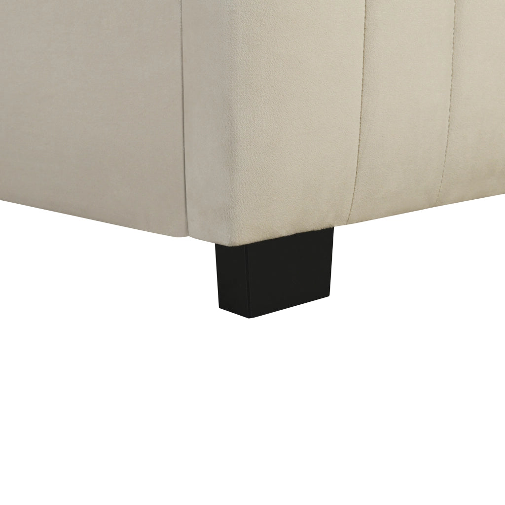 Letto Imbottito Singolo con Letto Estraibile ¨C MINIMAL ¨C Velluto Beige 90x190