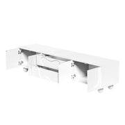 Mobile TV con 2 Ante e 2 Cassetti; Stile Minimalista; Soggiorno; 180??40??42 cm; in Pannello Truciolare; Bianco