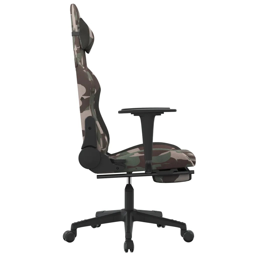 Sedia da Gaming con Poggiapiedi Mimetico e Nero in Tessuto 3143752