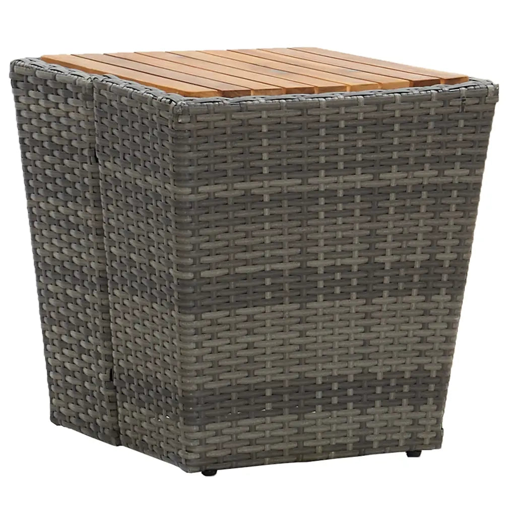 Set da BistrÃ² 3 pz con Cuscini Grigio Polyrattan e Vetro