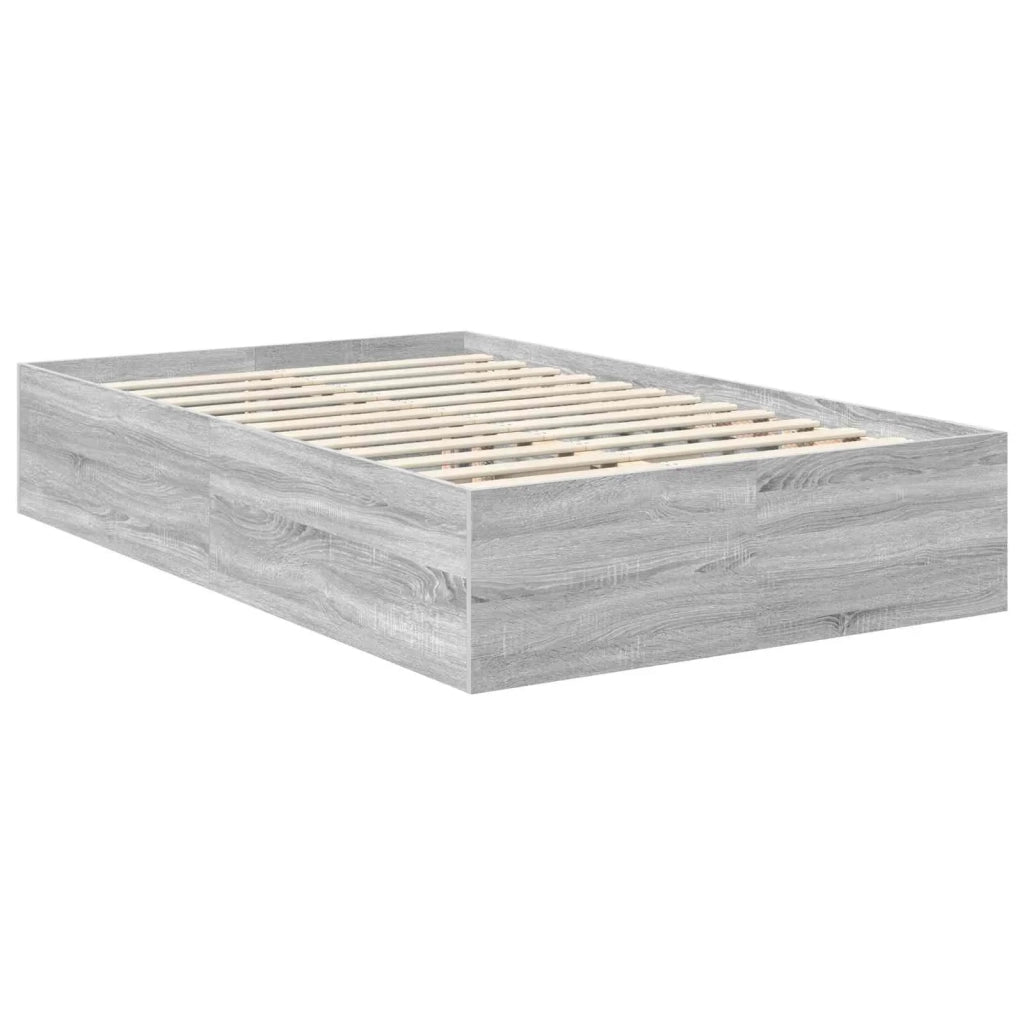 Struttura del letto con testiera Grigio Sonoma 135 x 190 cm