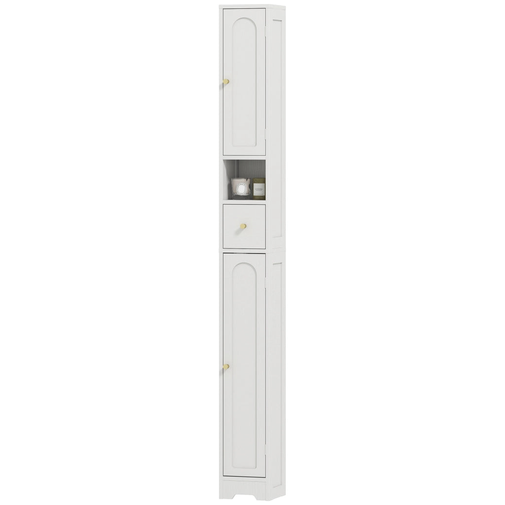 Mobile colonna bagno ¨C zephmum ¨C 2 ante, cassetto, bianco