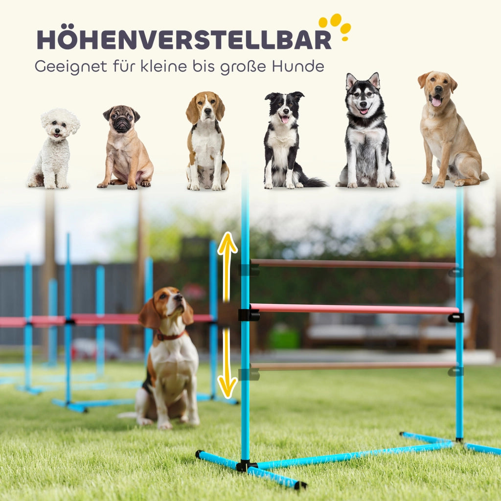 Set Agility per Cani 4 Pezzi ¨C zephmum ¨C Blu 99x65x94 cm