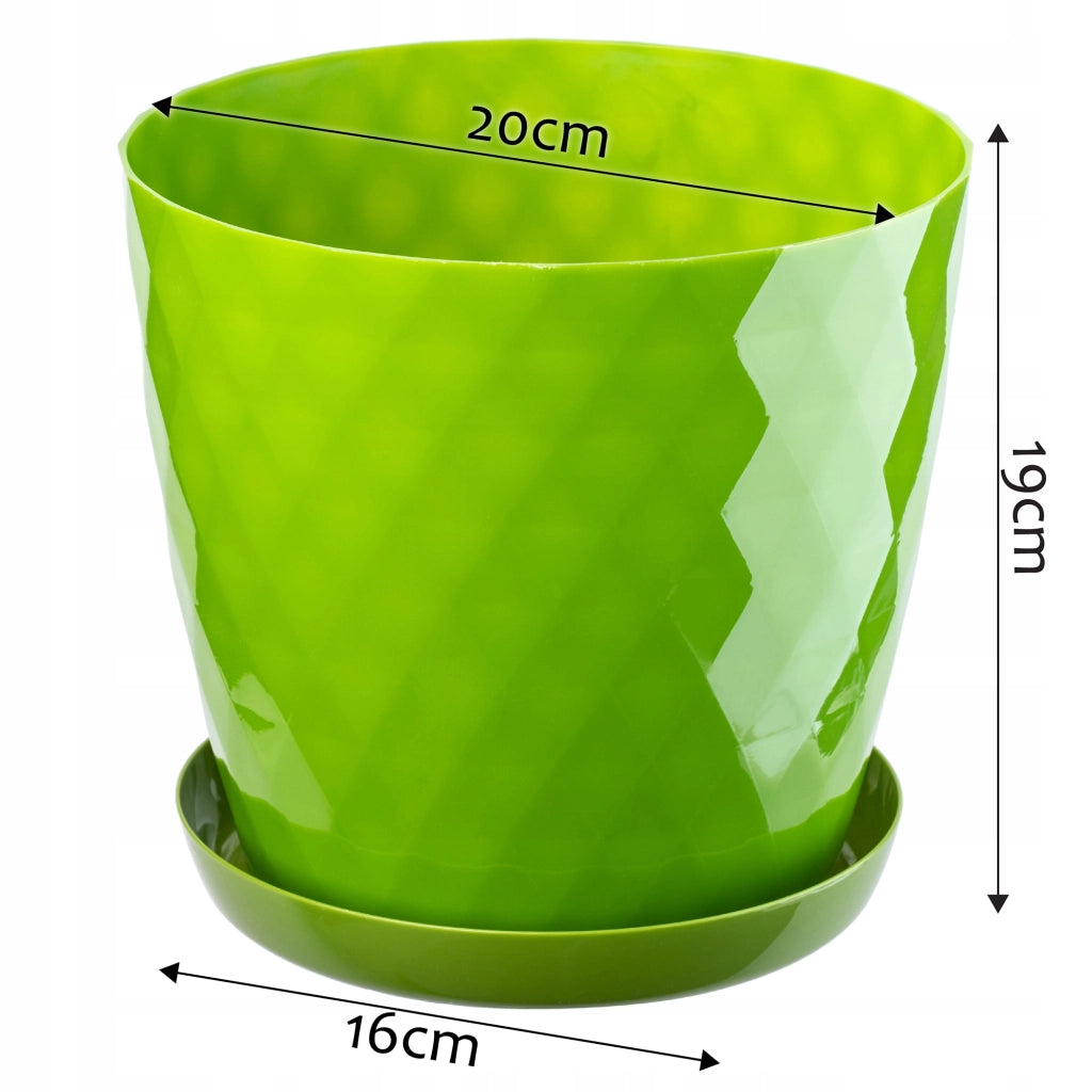 Vaso da fiori KADAX con supporto, coperchio rotondo, plastica, verde, 20 cm