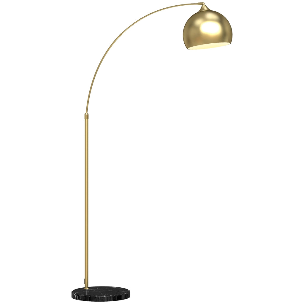 Lampada da terra a braccio regolabile ¨C ZephMum ¨C Nero/Oro 170-180cm base marmo