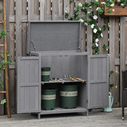 Baule da giardino in legno 121 L con ruote; naturale; 100 x 50 x 43 cm