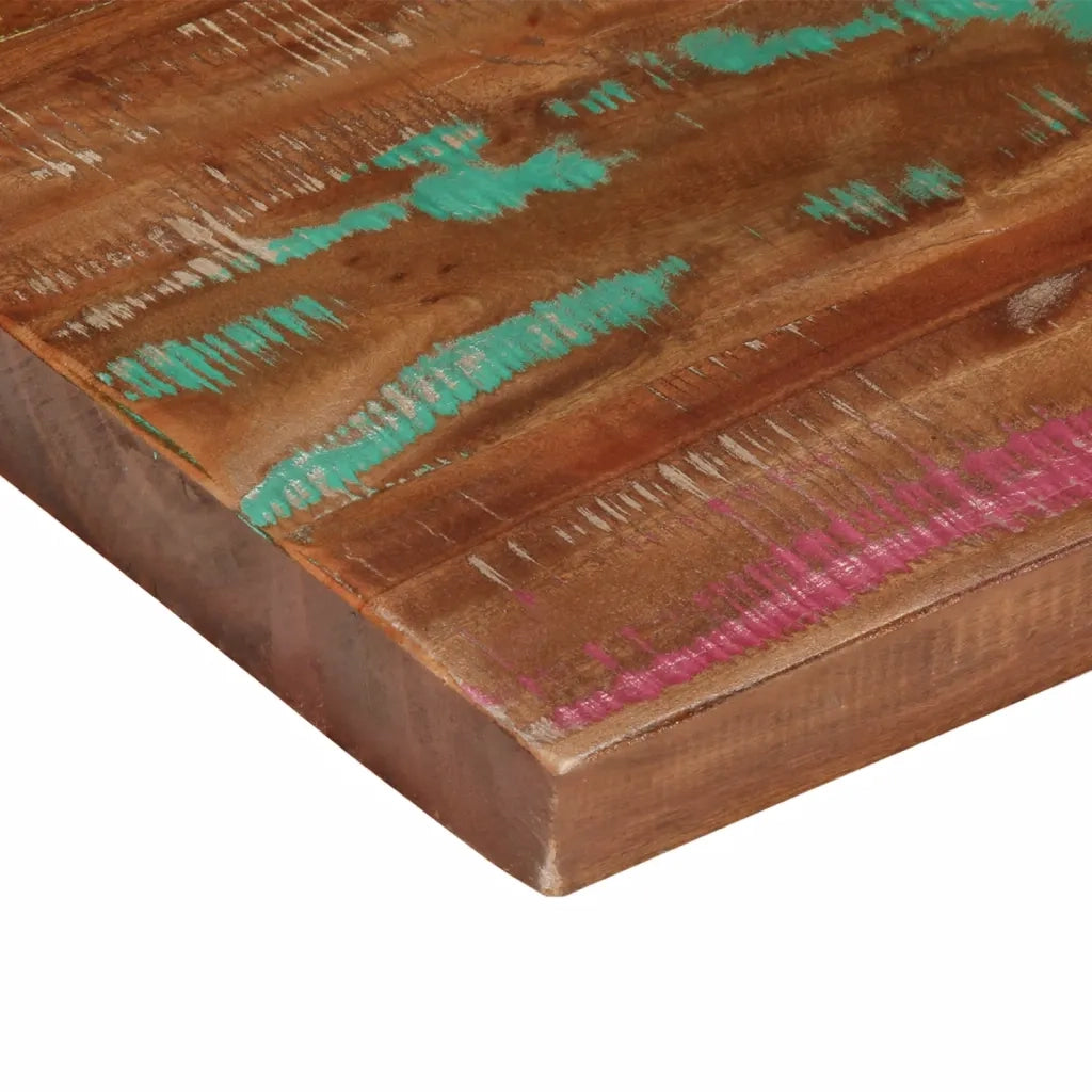 Piano Tavolo 100x80x3,8 cm Rettangolare in Massello di Recupero