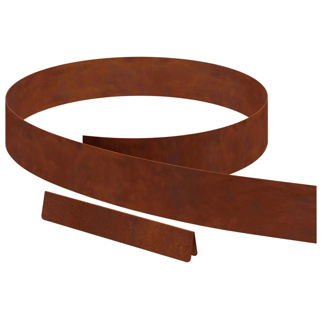 Bordura per Prato 4 pcs Ruggine 450 x 0,05 x 10 cm 868021