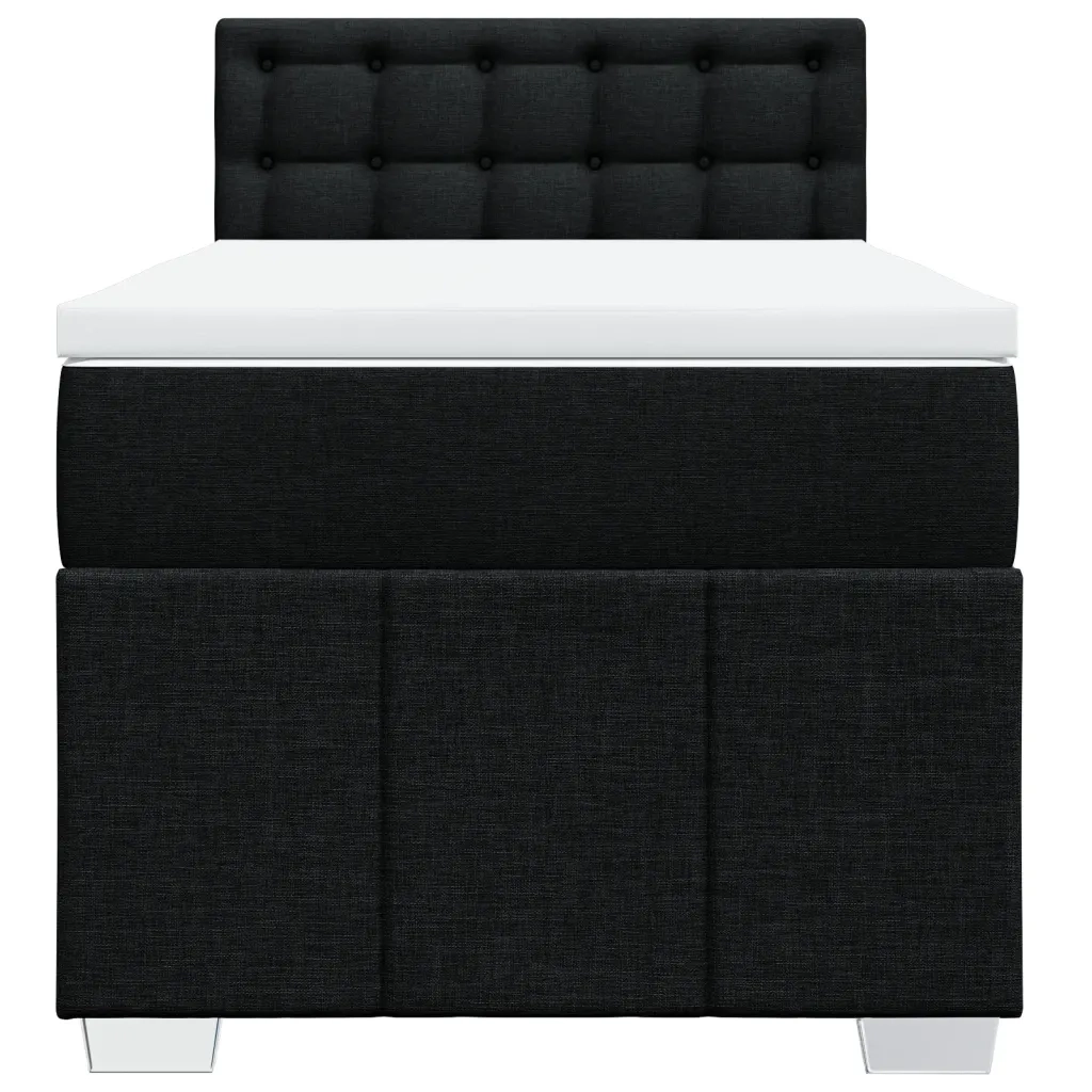 Giroletto a Molle con Materasso Nero 100x200 cm in Tessuto