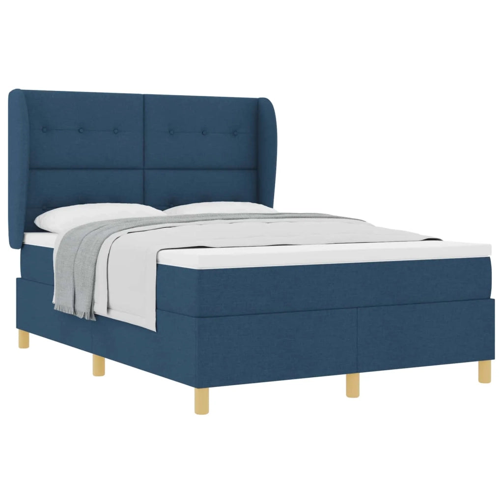 Letto a molle con materasso Blu 190 x 140 cm Tessuto 3340752