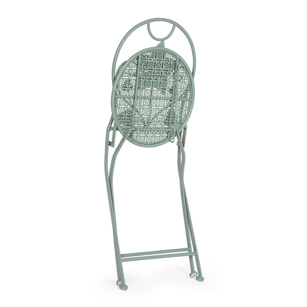 Set 2 Sedie Acciaio Verde Shabby da Esterno - GIANNA