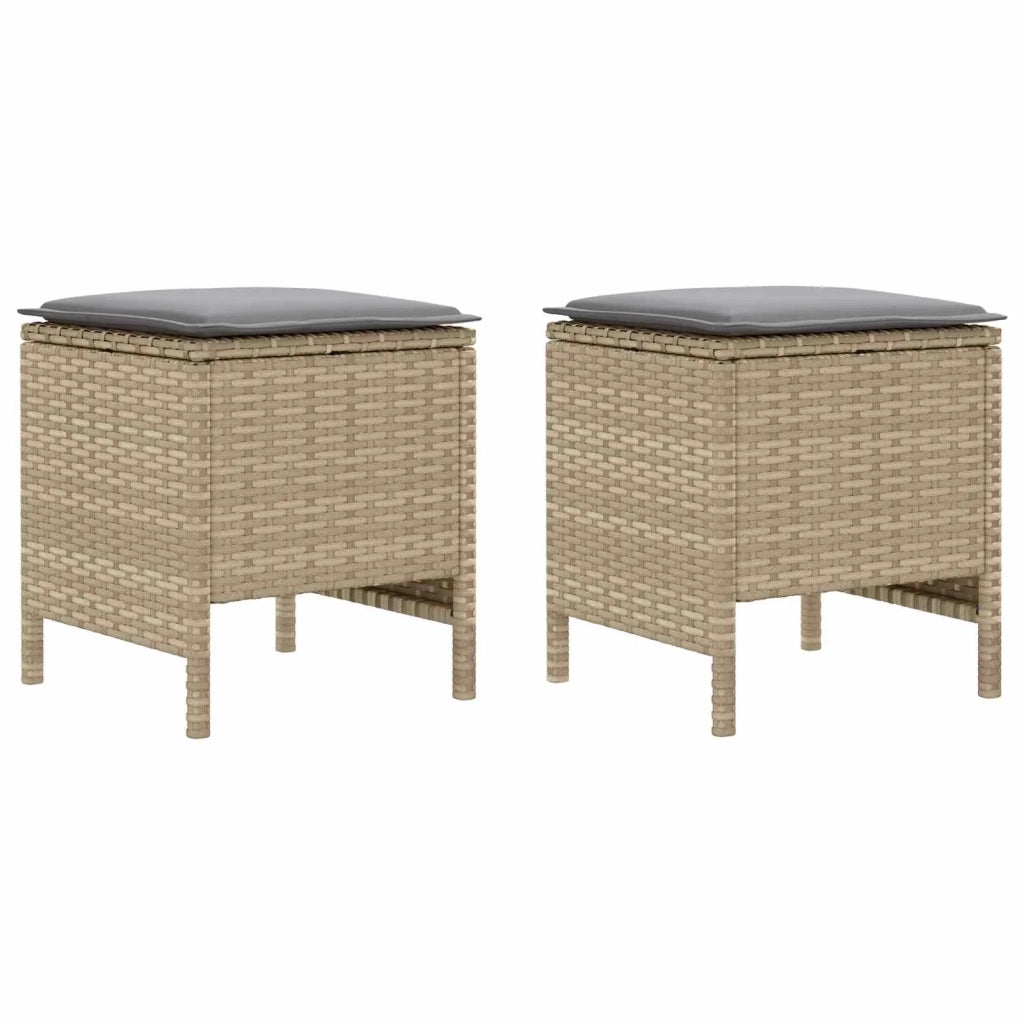 Poggiapiedi da Giardino 2 Pezzo Beige e Grigio Chiaro