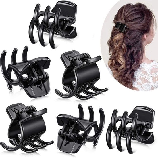 Clips per capelli 12 pezzi - Accessori per stile capelli - Dimensione media - 1,3 pollici - Nero - Capselli eleganti - Spille per capelli