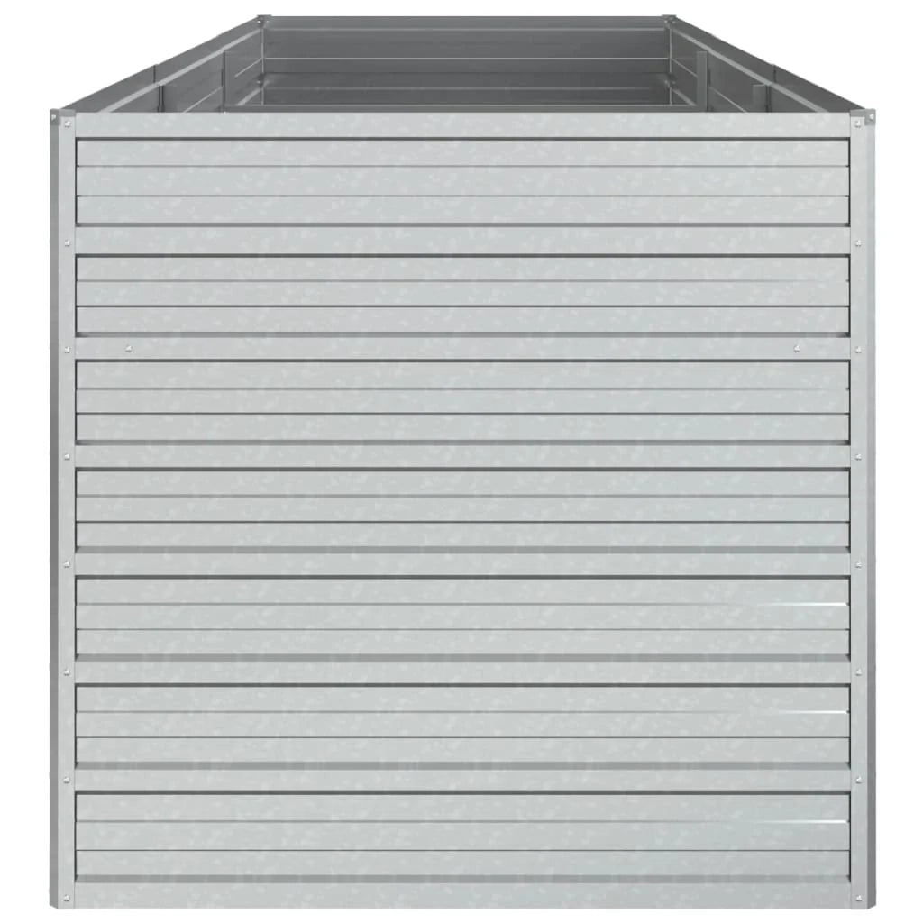 Fioriera rialzata per piante fiori patio giardino 240 x 80 x 77 cm acciaio zincato argento 02_0039415