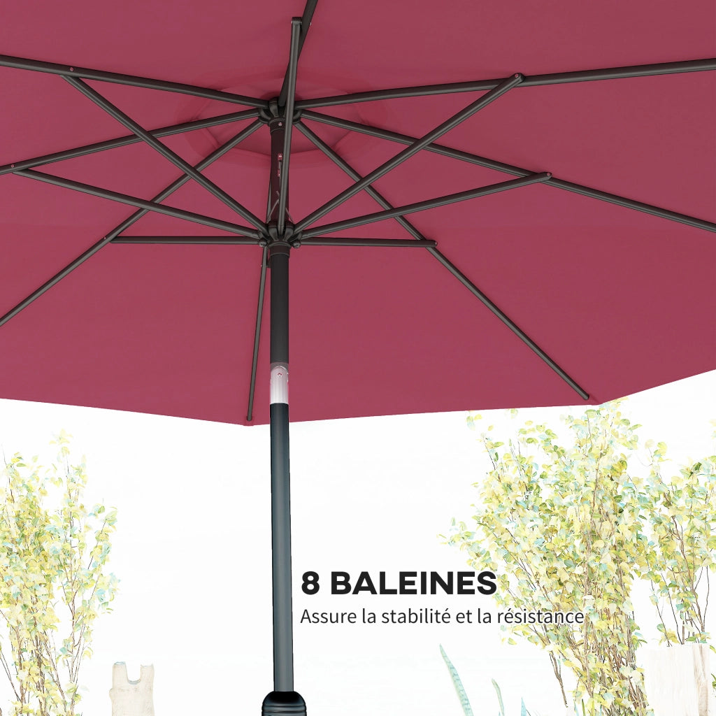 Ombrellone da giardino inclinabile ¨C zephmum ¨C Bordeaux, metallo, ? 3 m