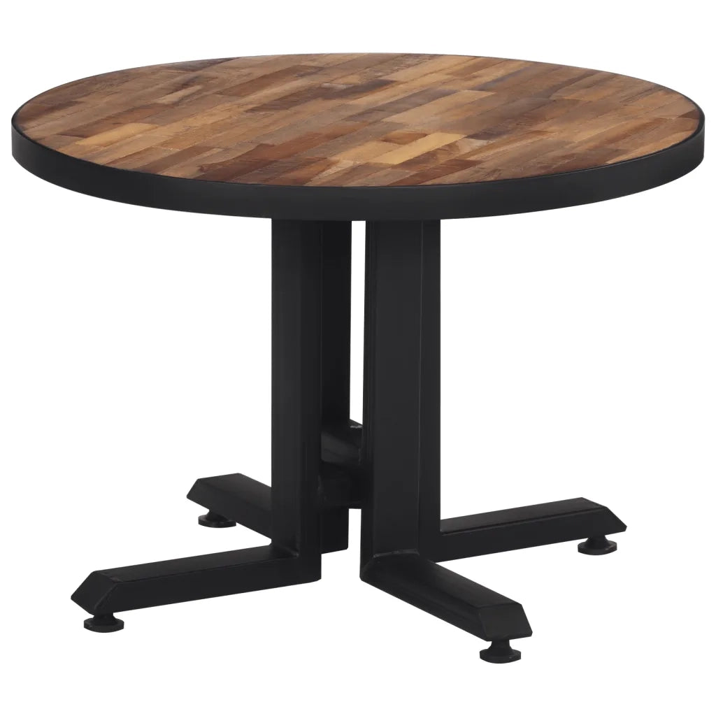 Tavolino da Salotto Rotondo Ø55x40cm Massello Teak di Recupero 358513