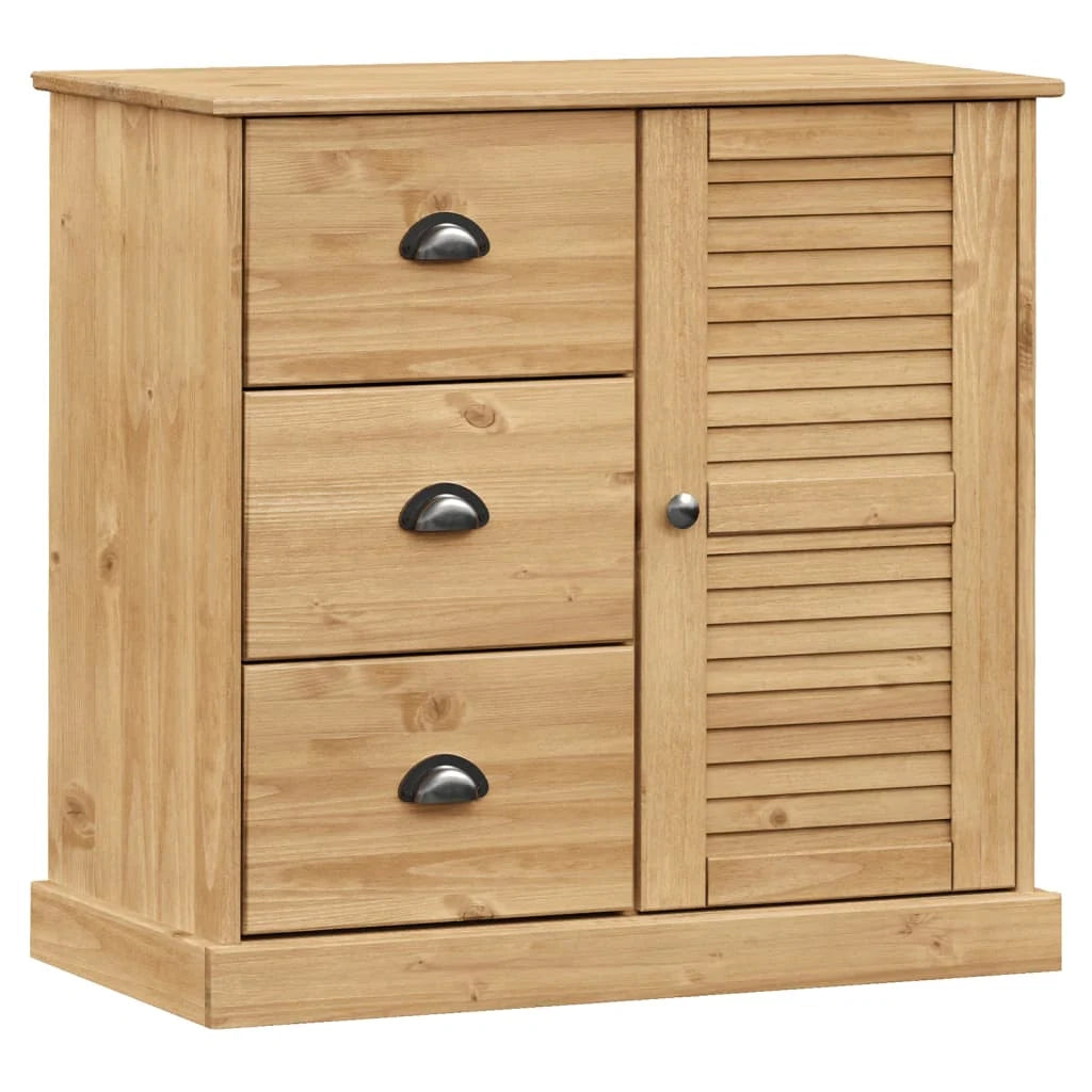 Buffet credenza cassettiera armadio mobile contenitore organizer cucina soggiorno salotto alto 78 x 40 x 175 cm legno di pino massiccio marrone 02_0035657