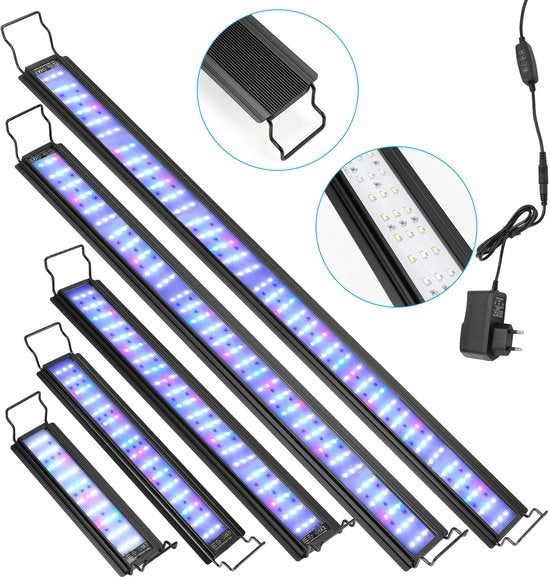 Lampada LED RGB per acquario 18W con supporto e timer per interni