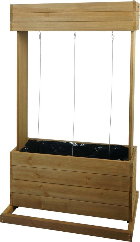 Letto elevato MCW-L72, aiuto scalata vaschetta per piante vaschetta per fiori, 145x85x50cm outdoor legno di cedro MVG, marrone