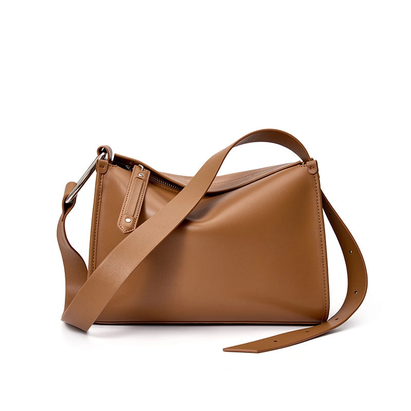 Borsa a tracolla da donna stile retr¨° in vera pelle, marrone